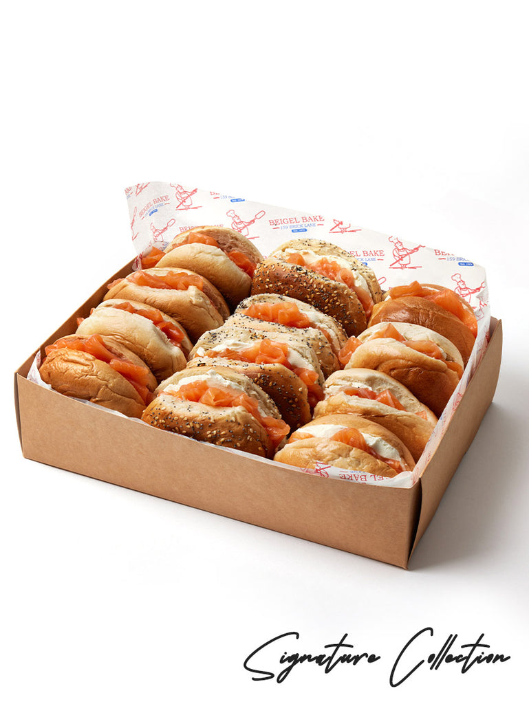 Smoked Salmon & Cream Cheese Platter - Plain & Seeded Beigels (12 Servings)