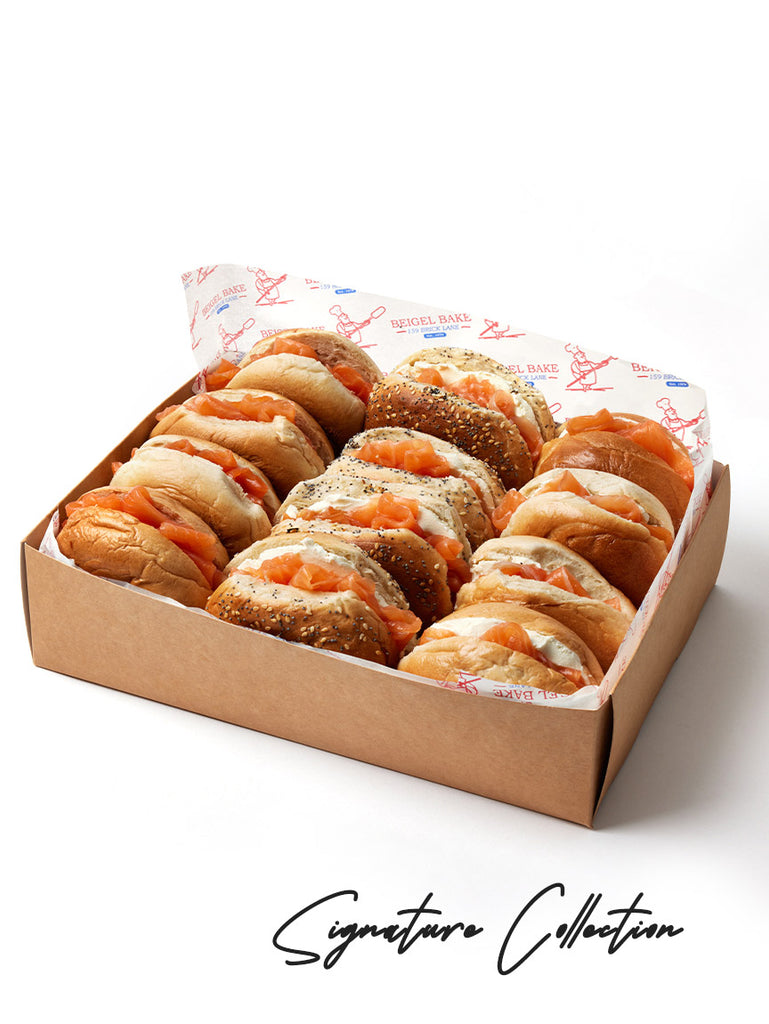 Smoked Salmon & Cream Cheese Platter - Plain & Seeded Beigels (12 Servings)